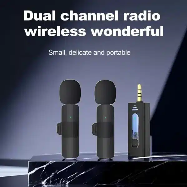 K35 Dual Wireless Mic for Smartphones Laptops