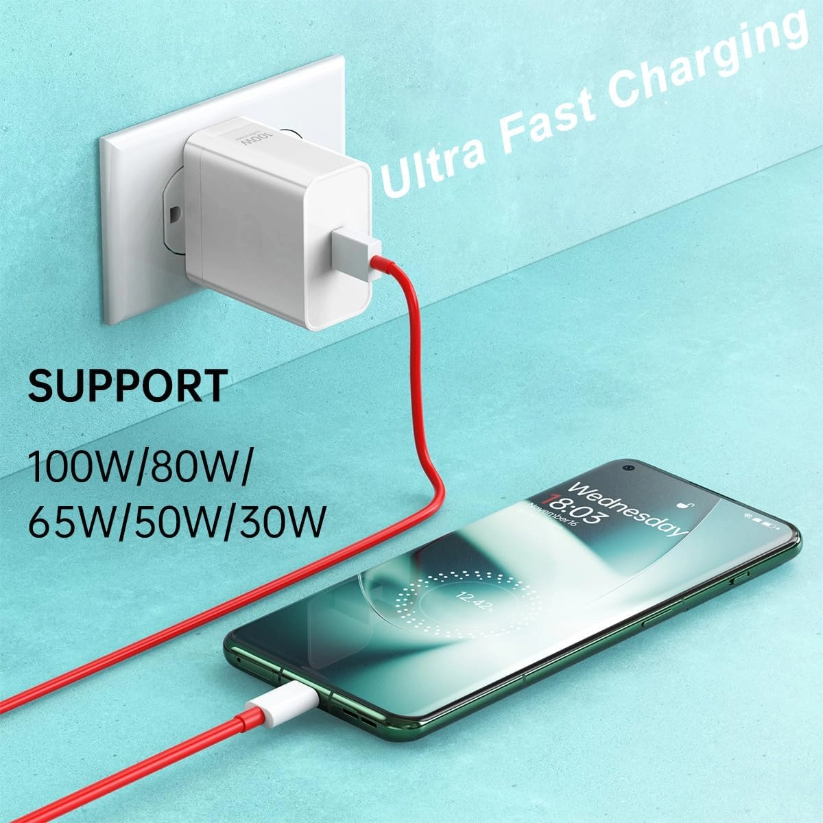OnePlus 100W Super VOOC Charger With Cable