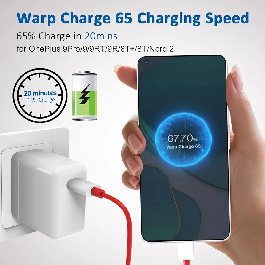 Official OnePlus Warp Charger 65W With Cable