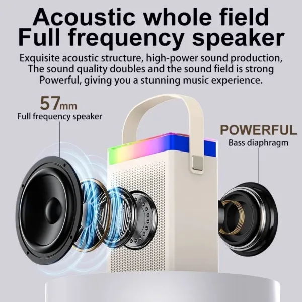 Kisonli G22 Mini Bluetooth Portable Speaker With Wireless Handheld Microphone