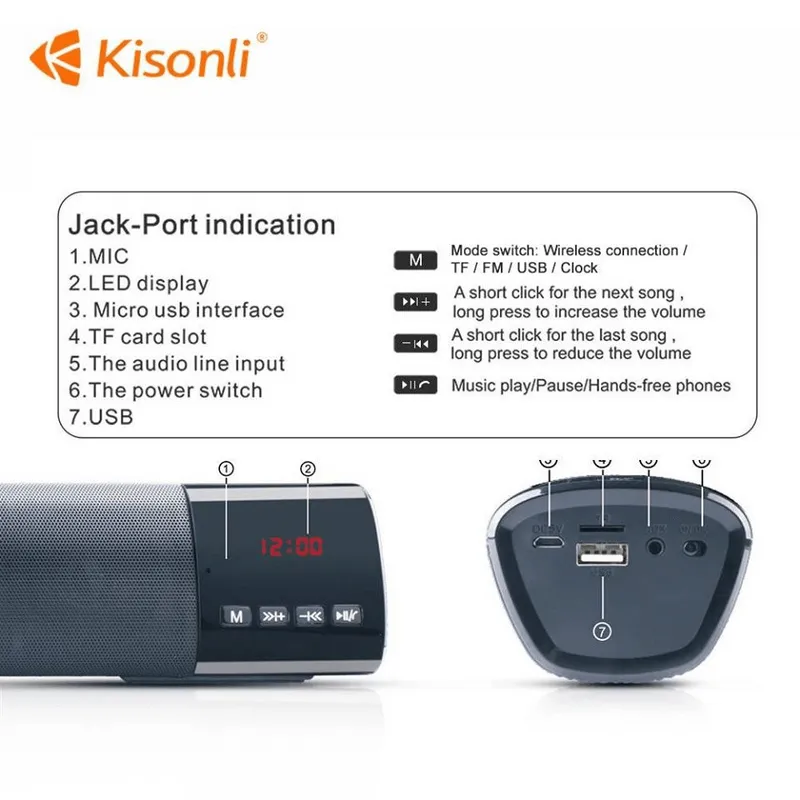 Kisonli LED 800b Bluetooth Speaker