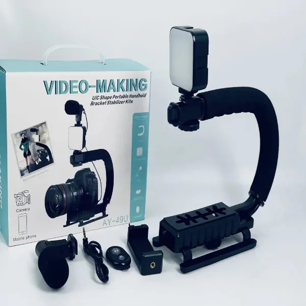 Ay-49u U-Shaped Handheld Video Stabilizer Kit for DSLR & Smartphones