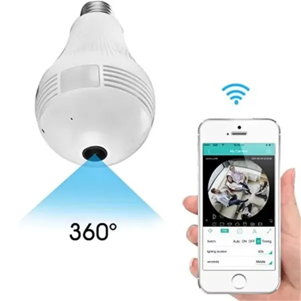 IP Wireless Panoramic Bulb Camera HD 2MP