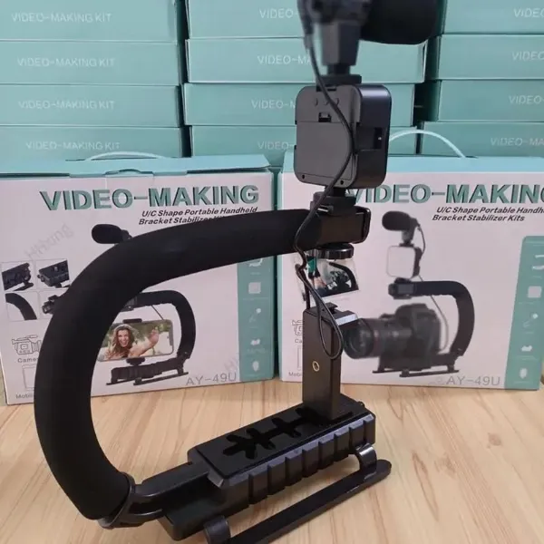 Ay-49u U-Shaped Handheld Video Stabilizer Kit for DSLR & Smartphones