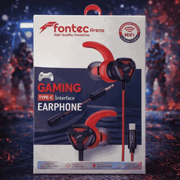 Fontec Arena Type-C Gaming Earphones with Detachable Mic Fontec Arena Type-C Gaming Earphones with Detachable Mic